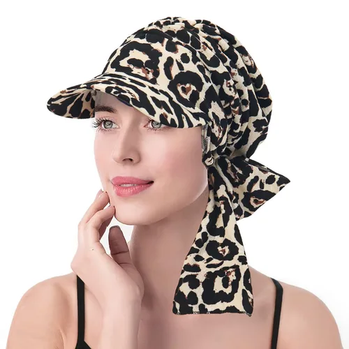 Imagen 1 del producto Gorros Hijab con estampado de moda para mujer, turbante con ala, gorro transpirable y cómodo para mujer, pañuelo para la cabeza, sombrero para ocultar el cabello