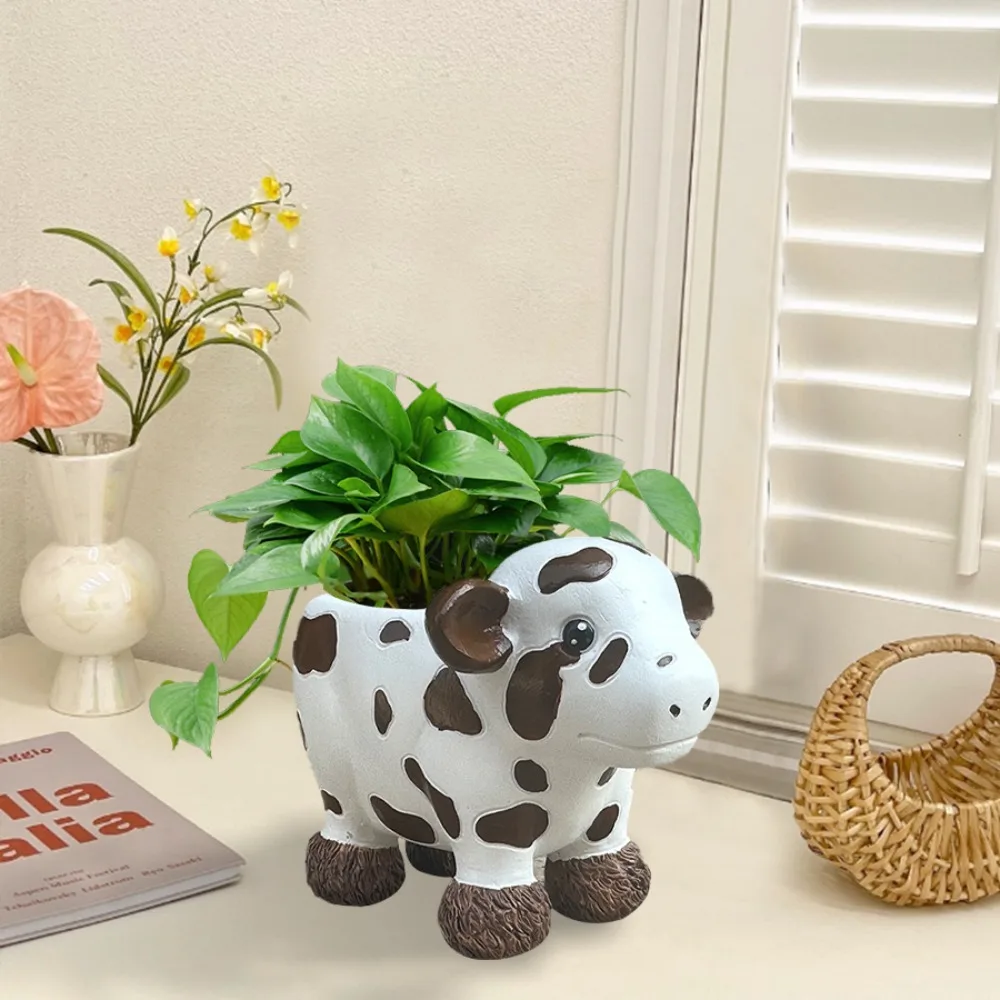 

Creative Cow Resin Meaty Flower Pot Ornaments Outdoor Courtyard Villa Plant Bonsai Pot Crafts Gift Garden Decoration Accessories