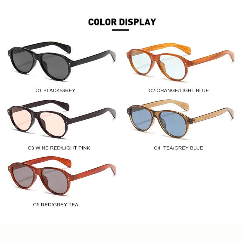 

Овальные солнцезащитные очки премиум-класса с защитой от ультрафиолета, в ретро-стиле, уникальные, стильные, с цветовым блокированием и дизайнерским оформлением.