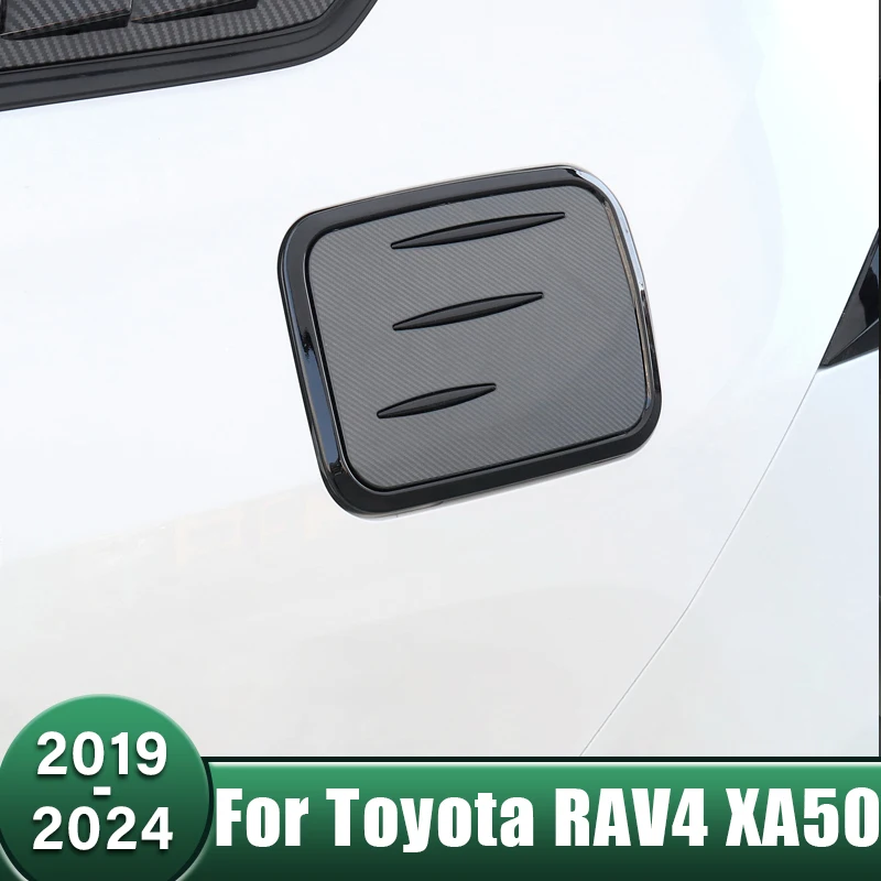 

Carbon Car Fuel Tank Cover Oil Door Cap Trim Protective Sticker For Toyota RAV4 XA50 2019 2020 2021 2022 2023 2024 RAV 4 Hybrid