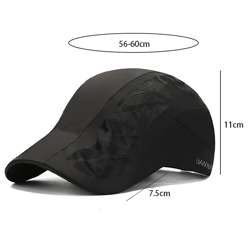 Men\'s Sports Sun Hats Thin Breathable Mesh Quick Drying Beret Summer UV Protection Sunscreen Hat Outdoor Hiking Cycling Golf Cap