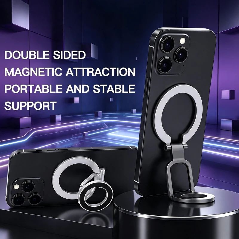 For Magsafe Mobile Phone Double-sided Super Magnetic Holder Cellphone Foldable Magnet Stand for iPhone 17 16 Pro Samsung Xiaomi