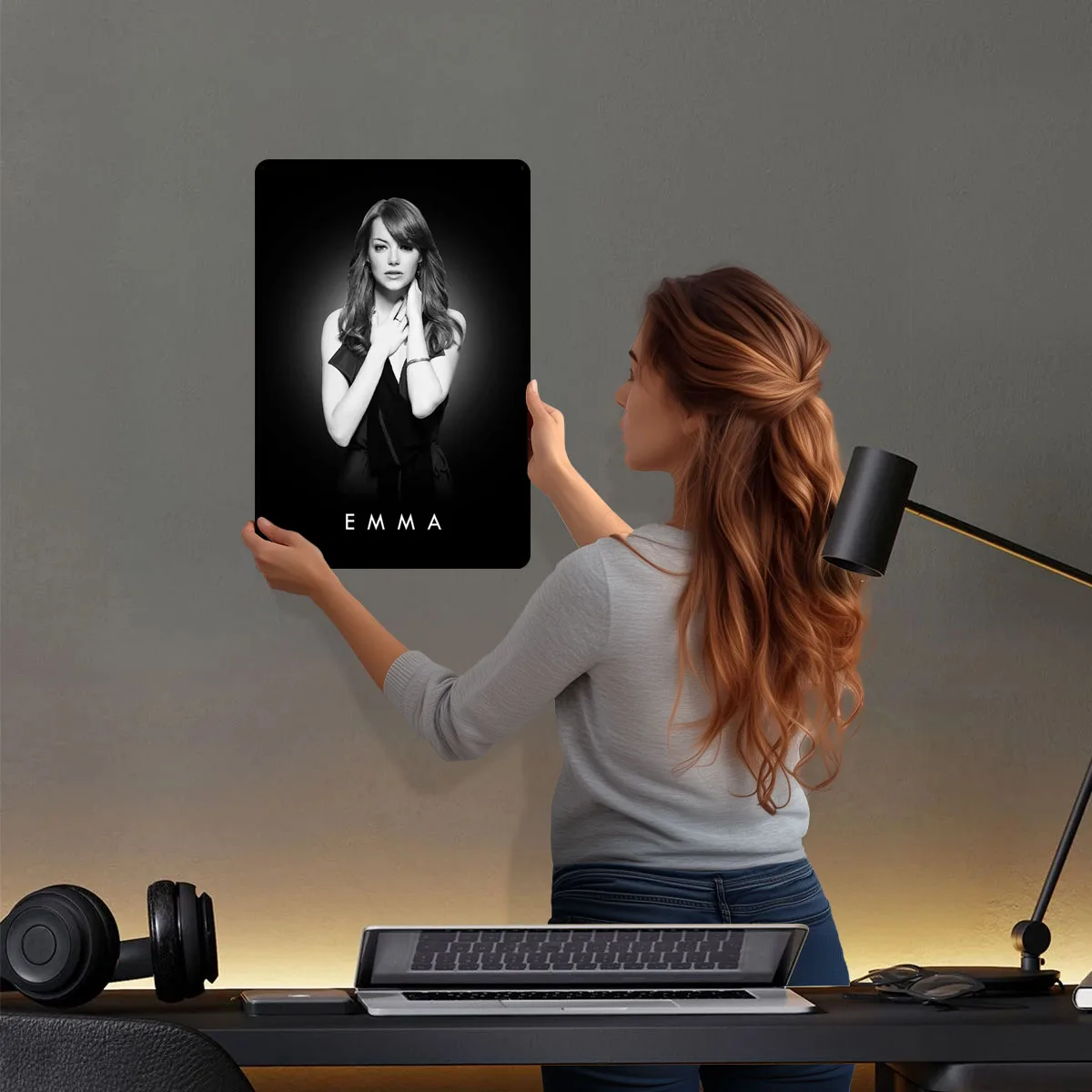 إيما ستون المعادن المشارك الحمام ديكور مخصص معدن القصدير علامات للجدار الفن الديكور ديكور المنزل الحديث غرفة المعيشة الرجعية