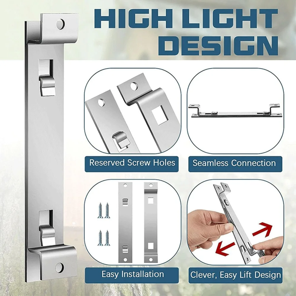 2 sets Stainless Steel Bird House Hanger Bracket Rust Resistant Silver Bird House Hanging Bracket Hole Design Weatherproof
