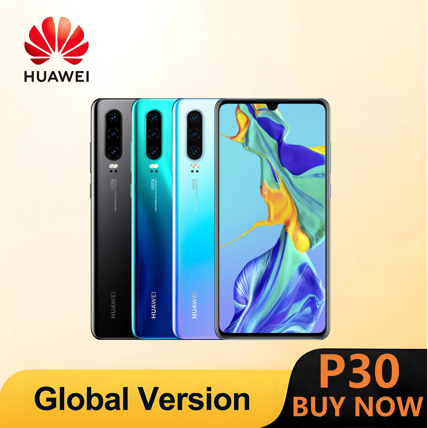 HUAWEI P30 Smartphone Android Global version 6.1 inch 40MP Camera 128GB ROM 4G Network Mobile phones Google Play Cell phone