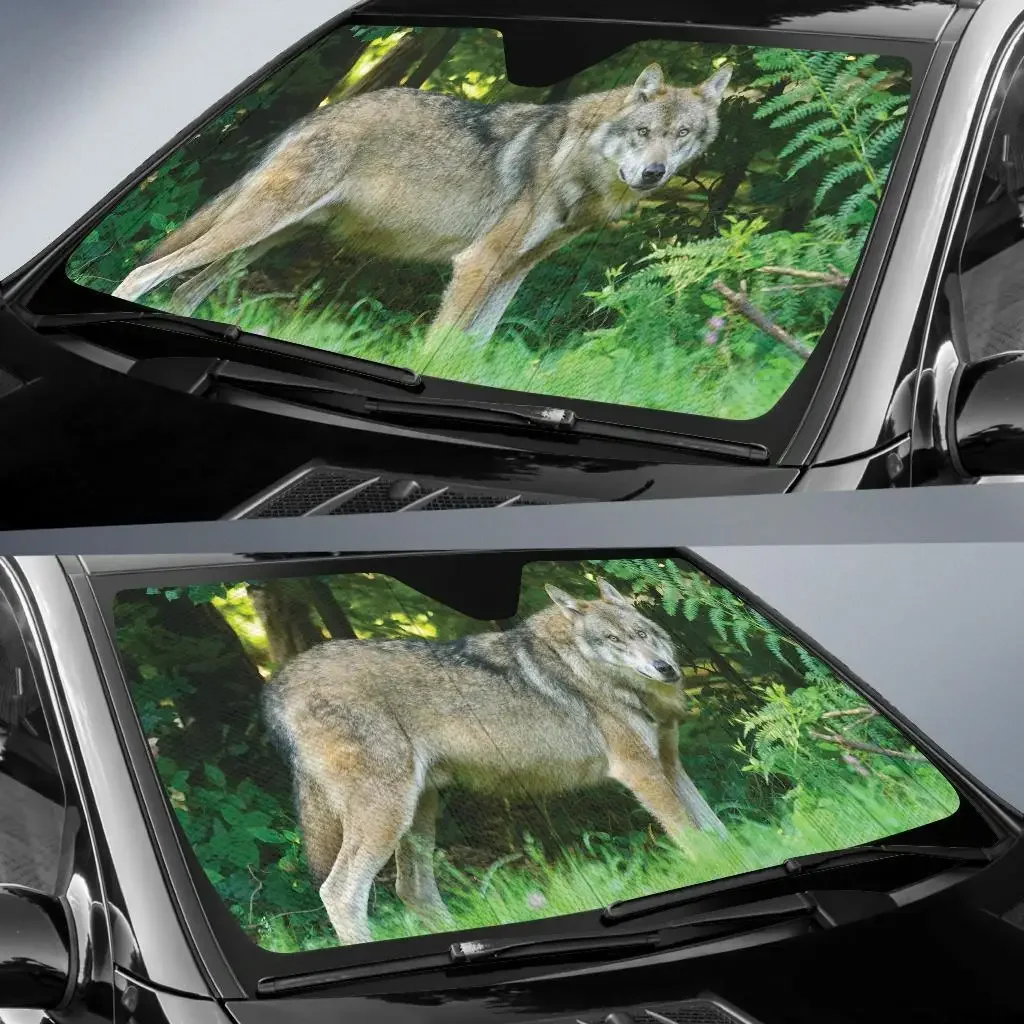 Wild Wolf Car Sun Shades Car UV protection windshield sunshade accessories for family gifts