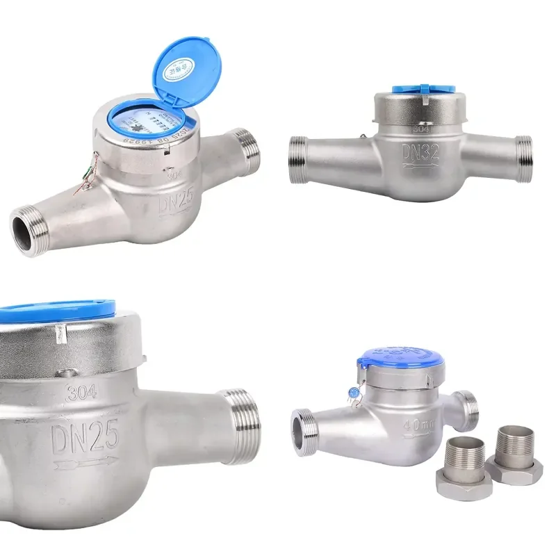 Low Price High Quality DN25 Stainless Steel Multi Jet Dry Dial Water Meter Threaded Joint Cold Water Meter