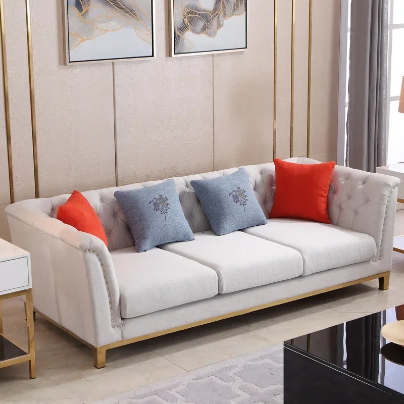 

--Modern Luxury Combination Sofa Chesterfield Velvet Fabric Sofa For Living Room Furniture