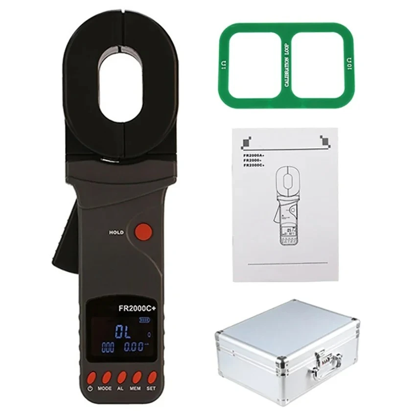

FR2000A/B/C+ FR2000+ Digital Clamp On Ground Earth Resistance Meter Tester Lightning Protection Lightning Ground Tester Meter
