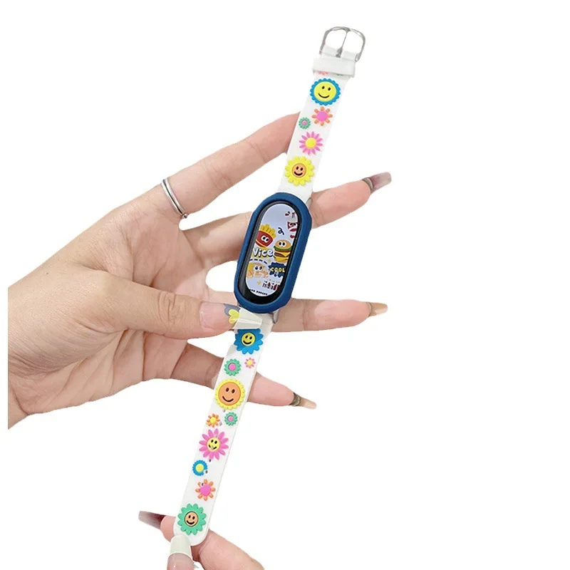 Cartoon Silicone Strap for Xiaomi Mi Band 8 7 6 5 4 3 Girl Candy Color Bracelet for Mi Band 7 Replacement Smartwatch Accessories