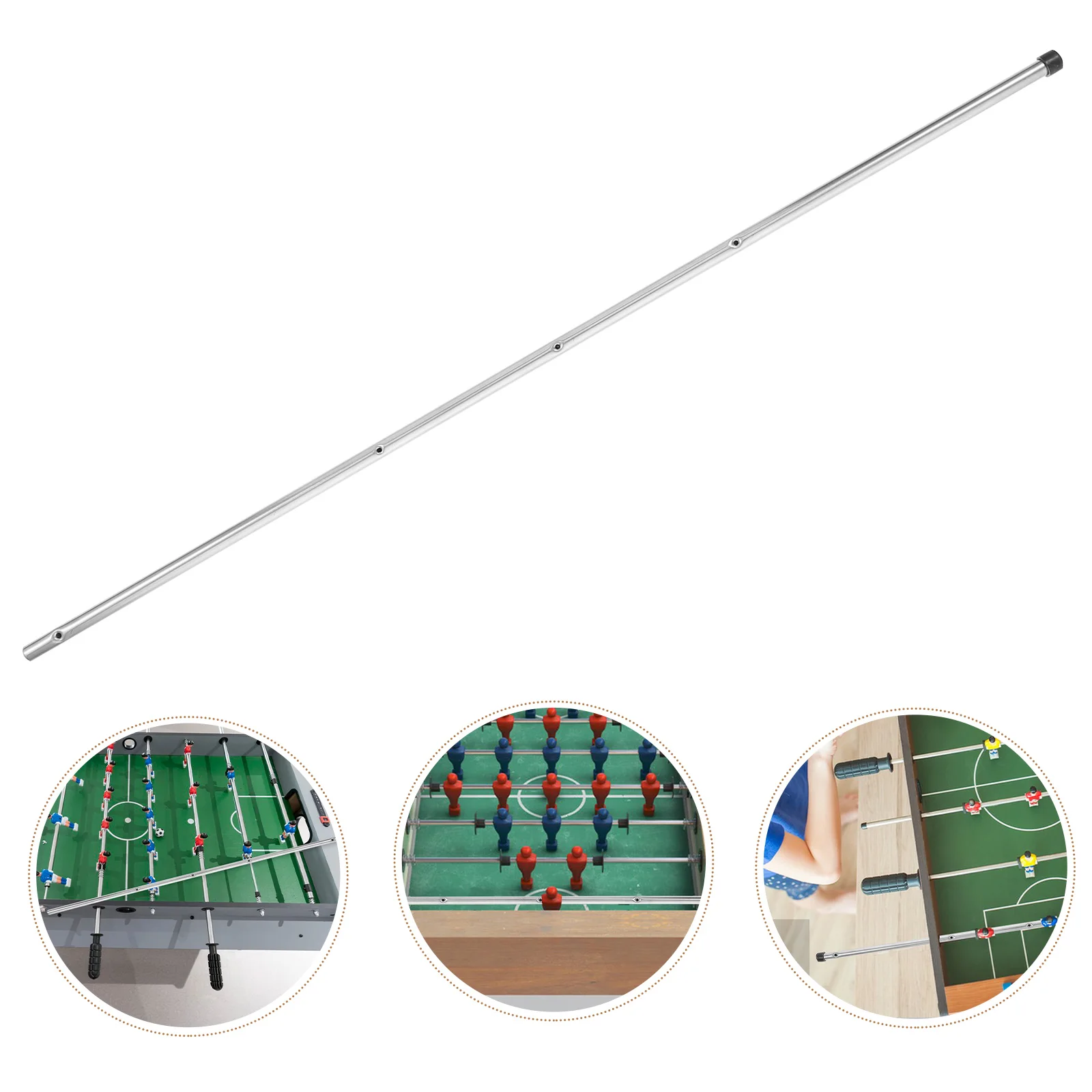 Foosball Table Pole Replacement Heavy Duty Iron Rods Silver Color 1 Set Desk Soccer Machine Accessories Football