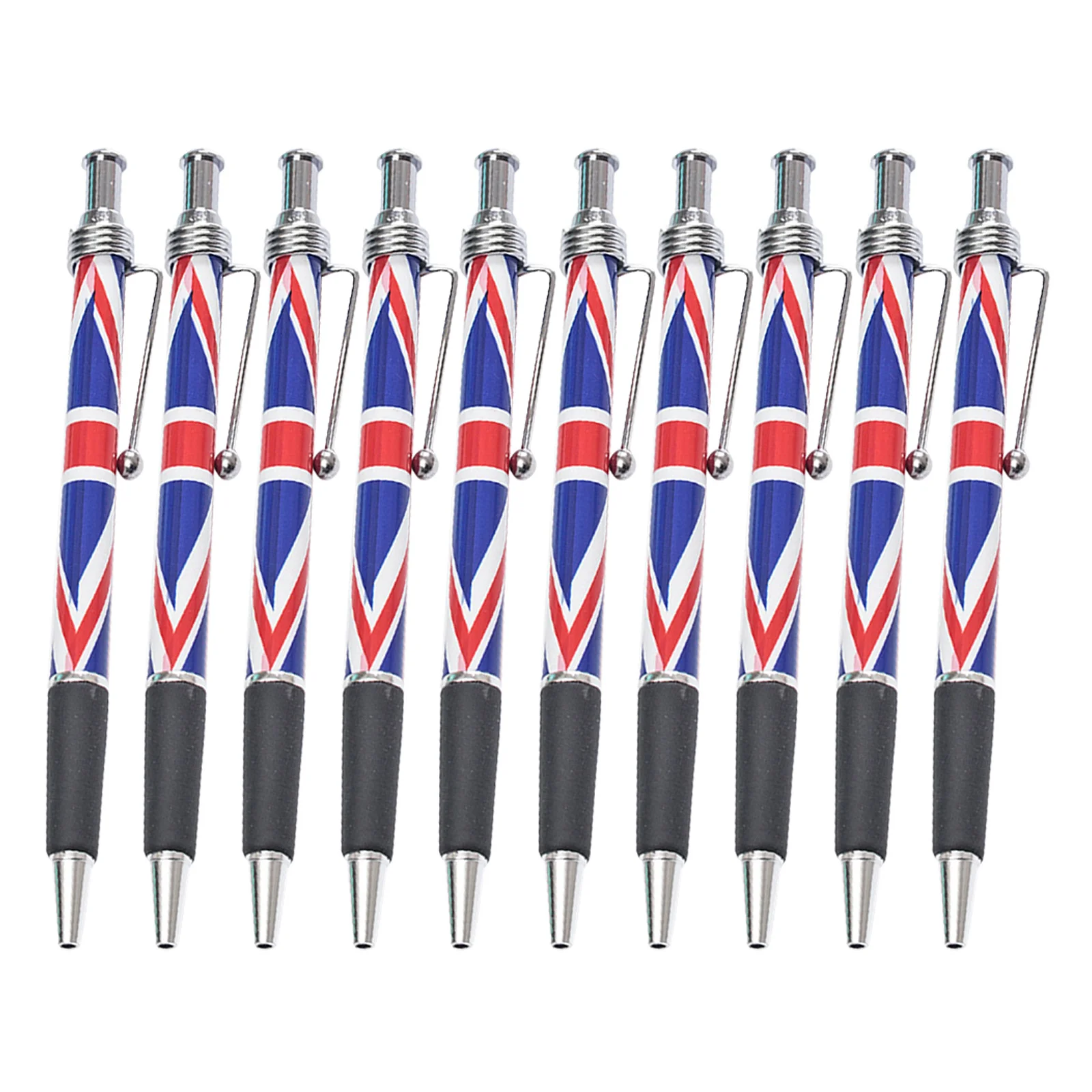 

10Pcs British Flag Ballpoint Pens Smooth Writing Comfortable Grip Office Home Signing Supplies Black Ink Ballpoint Pen British