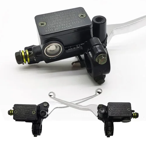 Imagen 1 del producto Bomba de freno de motocicleta, cilindro maestro delantero, palanca de freno hidráulico, orificio de espejo M10 izquierdo y derecho para manillar de 22mm T2/T3/T5