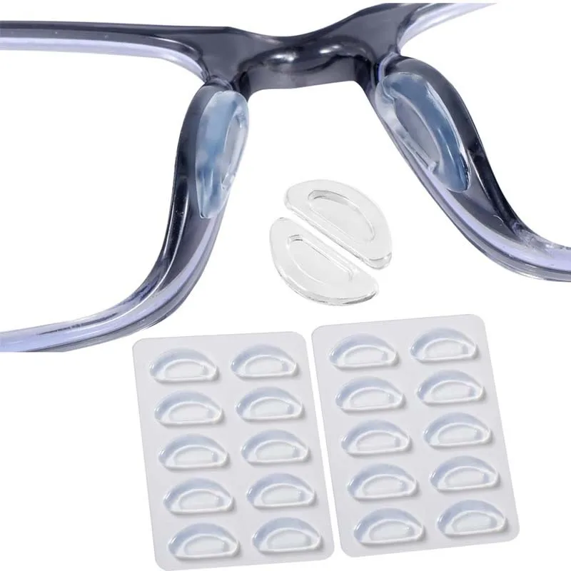 

10Pairs Eyeglasses Anti Slip Nose Pads Soft Silicone Adhesive Glasses Nose Pad for Plastic Frame Glasses Sunglasses