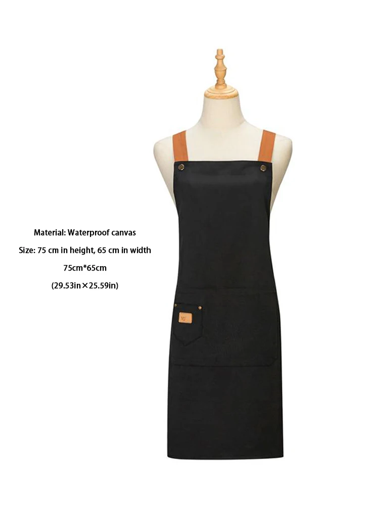 Waterdicht Vlekbestendig Canvas Schort Afneembare mouwen - Multi-Industrie Gebruik voor restaurants Bubble Tea Shops Bloemisten en cafés