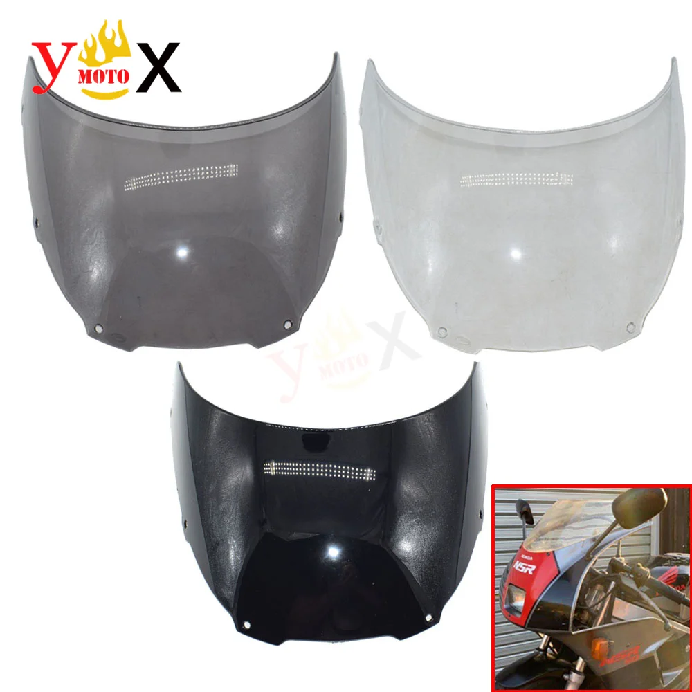 NSR-50 Motorcycle Black/Clear Windshield Windscreen Deflector