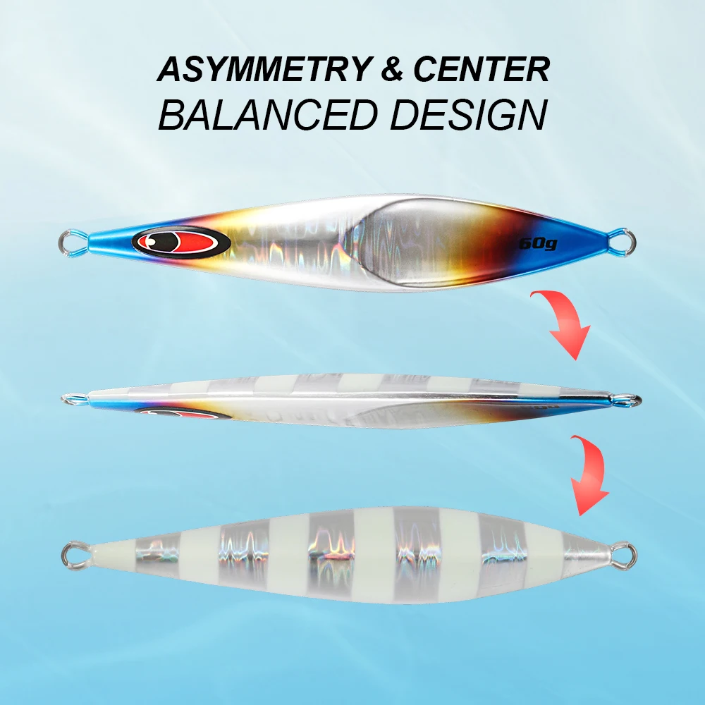 JIGGING PRO Rector Metall-Jig 60g-210g UV-Leuchtend Lumineszierender Salzwasser Slow Jigging Angelköder – Detail 6