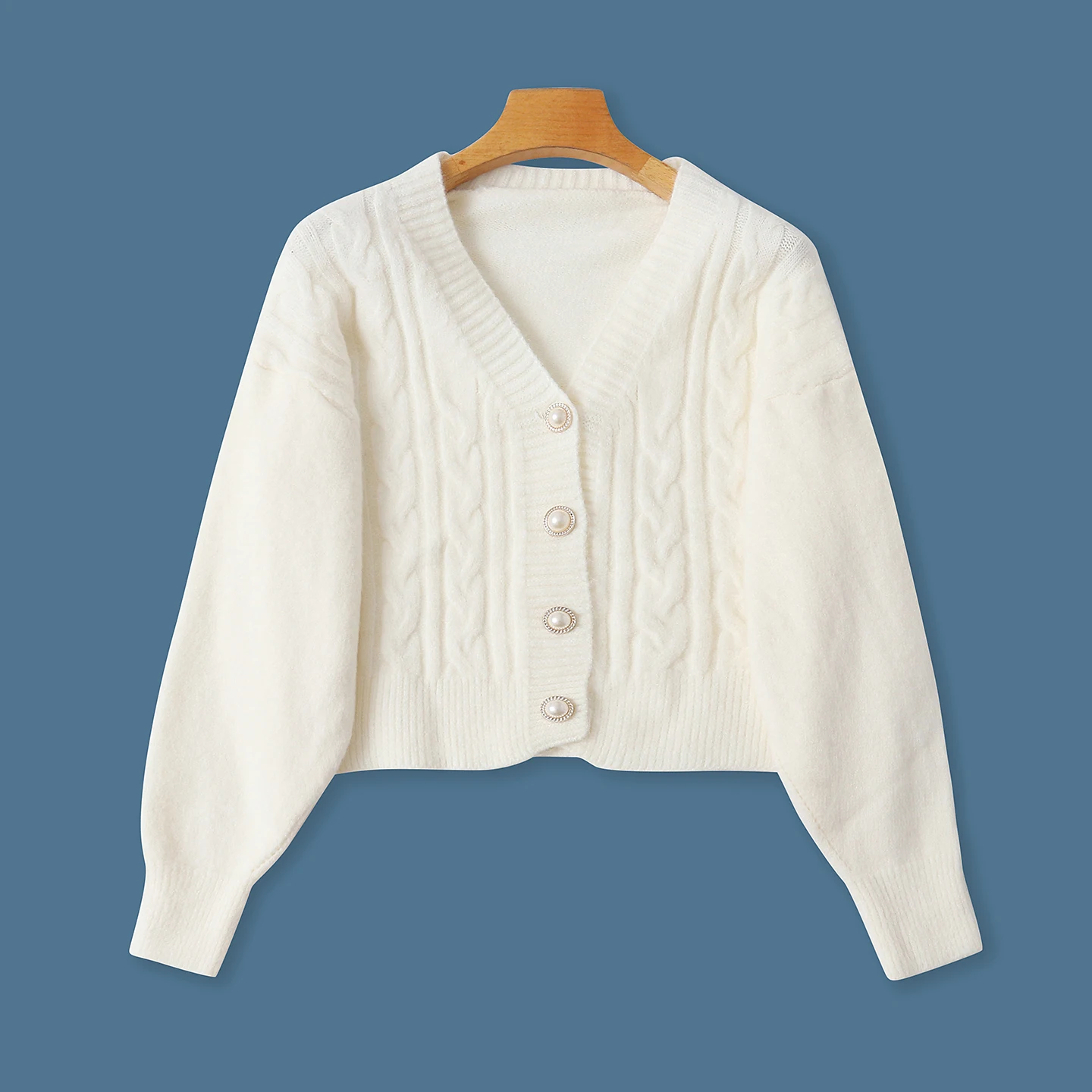 

Autumn Winter Women's Faion V-Ne Long Sve Soft Cozy Camere Imitation Open Cardigan Sweater Single Button 32