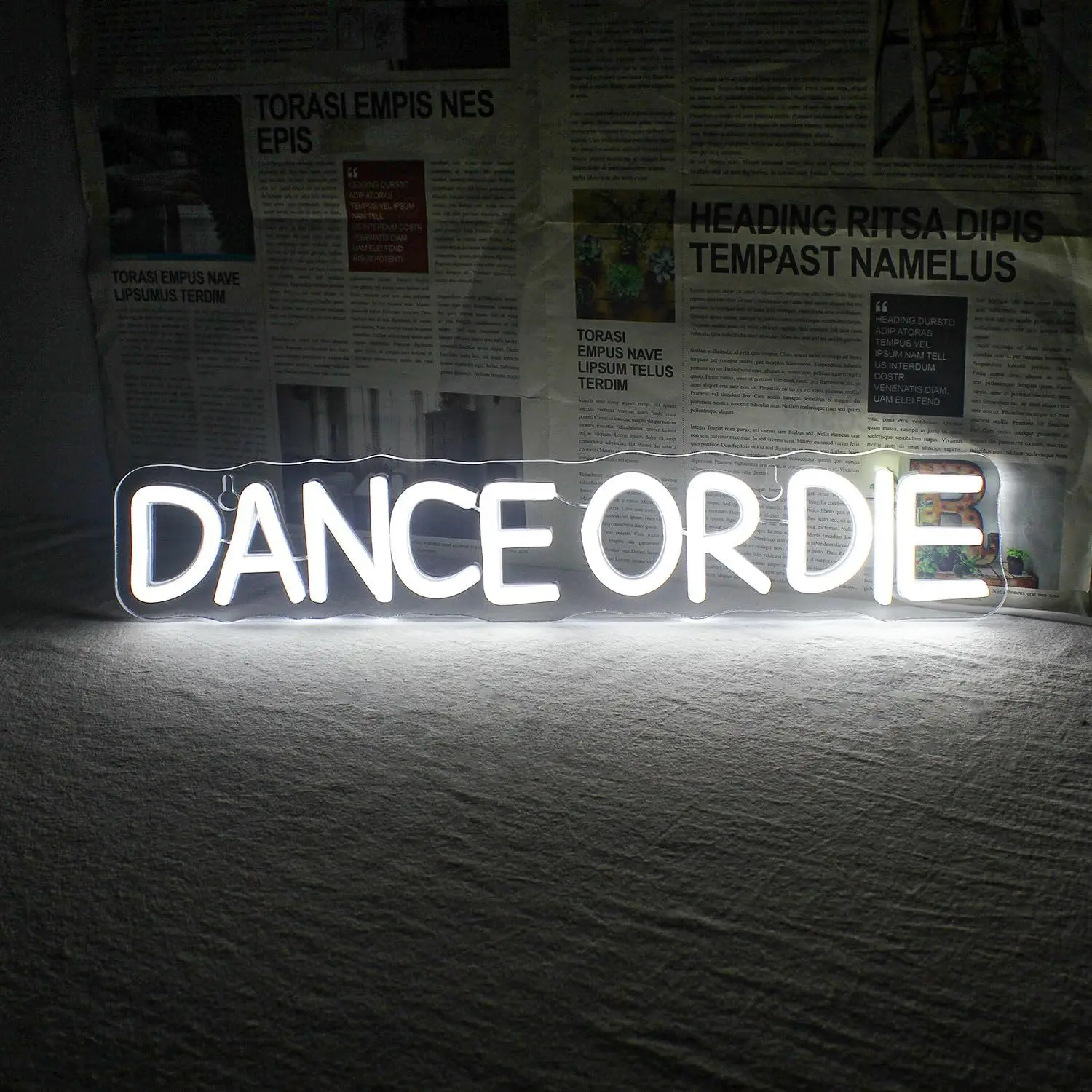 Dance Or Die LED Neon Sign Cool White Dancing Lover USB Powered Studio Bedroom Wall Art Disco Party Decor Funny Gift Idea
