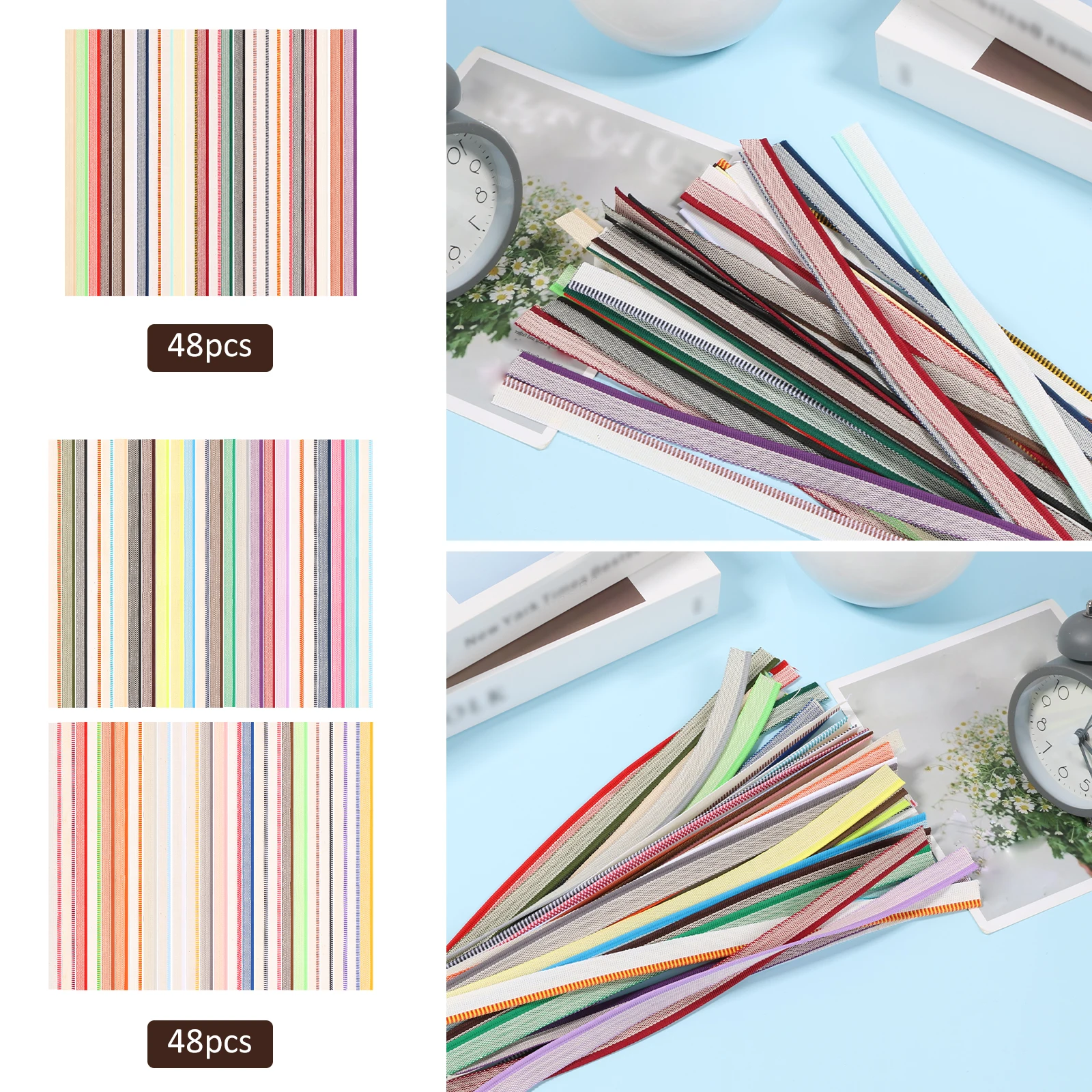 

48PCS Book Binding Headbands Endbands Versatile Colorful Cotton Book Headband Binding Kit Book Headband Cotton Binding Kit