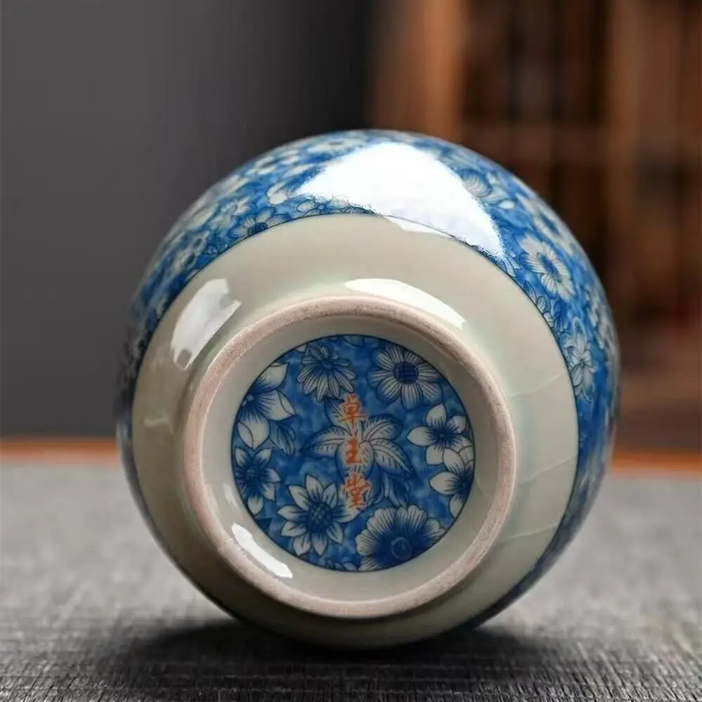 Chinese Creative ceramic flower patterned jars,Mini tea jars, honey jars,vase ArtWork