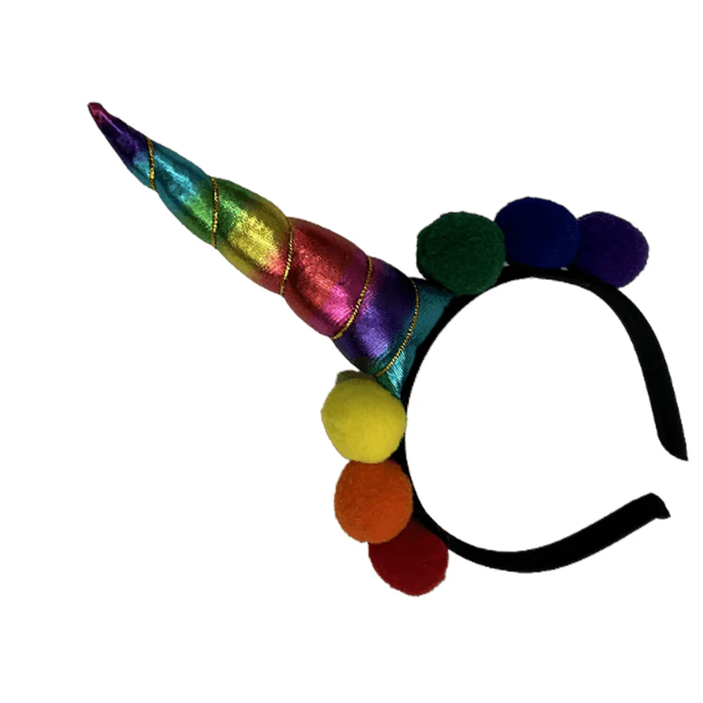 

Unicorn Headband Hat Party Decorations Pom Costume Birthday Animals Ears Headbands Decorate