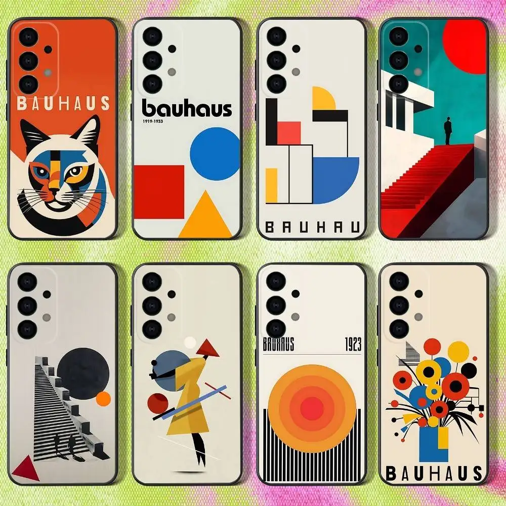 

Geometric Bauhaus Art Phone Case For Samsung S25,S24,S21,S22,S23,S30,Ultra,S20,Plus,Fe,Lite,Note,10,9,5G Black Cover