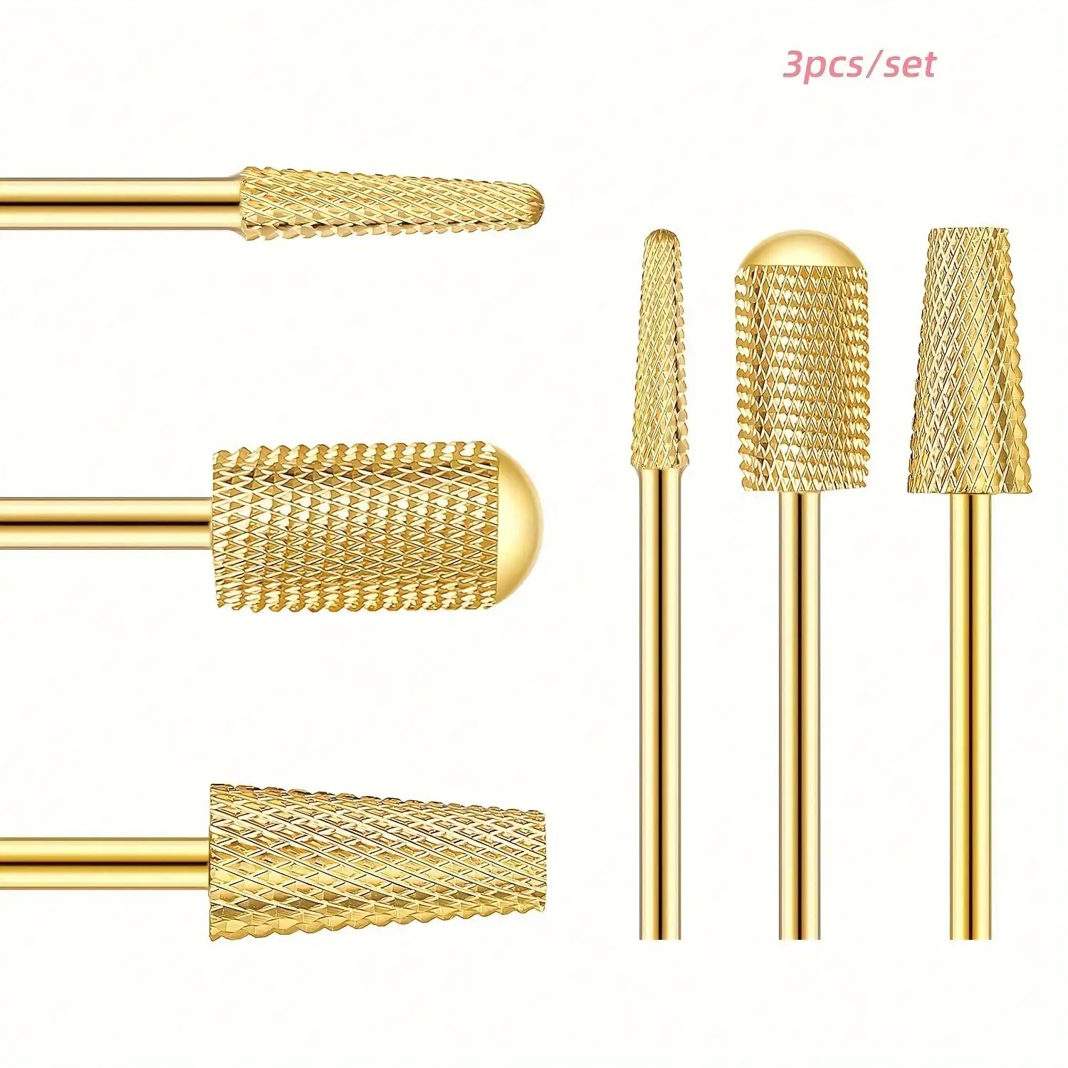 

3pcs Set Nail Polishing Bits & Nail Drill Bits, plus Cleaning Brush. Pedicure Remover for Acrylic Gel. Nail Polishing Tools for Manicure & Pedicure Art.