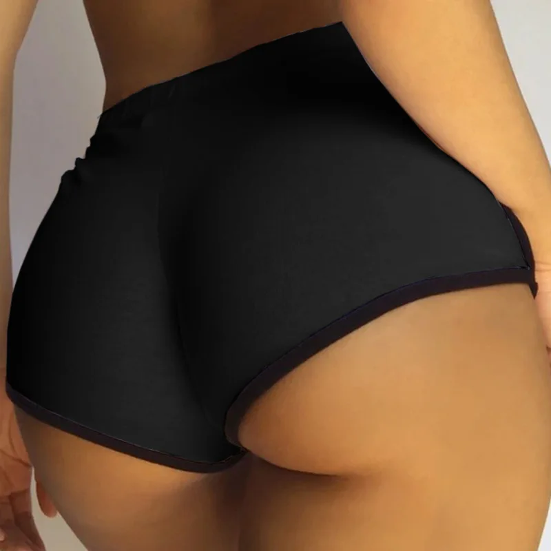 New European and American Women's Solid Color Slim Fit Sports Yoga Tight Running Shorts Nightclub Hot Pants Plus Size