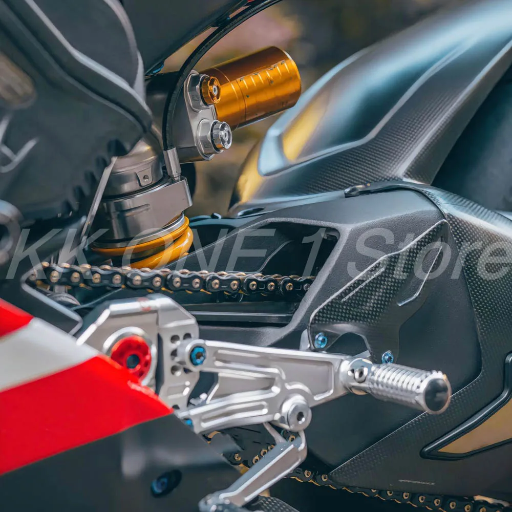 For DUCATI PANIGALE V4 V4S V4R Streetfighter v4 V4s Carbon Fiber Motorcycle Accessories Heel Guard Protector Foot Wing Rearset