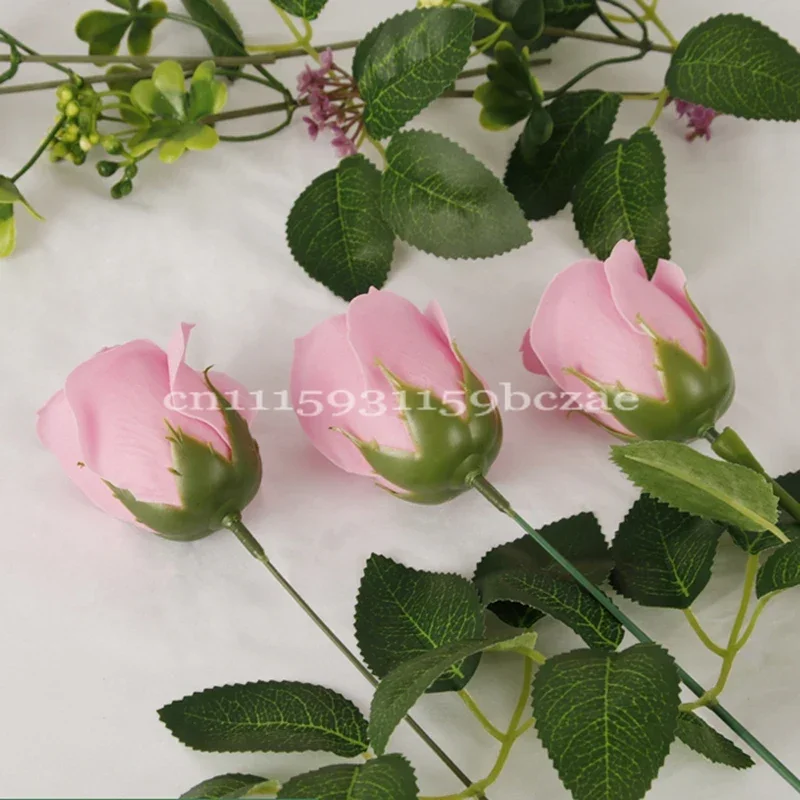 50 Stück/Los 4,5 cm künstliche Rosenblütenköpfe, künstliche Rosen für Hochzeitssträuße, Valentinstagsgeschenke, Heim- und Party-DIY-Basteldekoration – Detail 4
