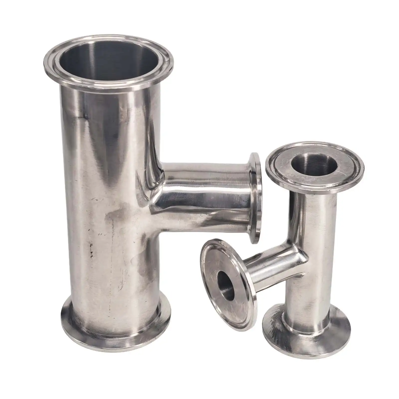 

Reduce 1.5" 2" 2.5" 3" 3.5" 4" Tri Clamp Tee 3 Ways 304 Stainless Steel Sanitary Fitting Reducer