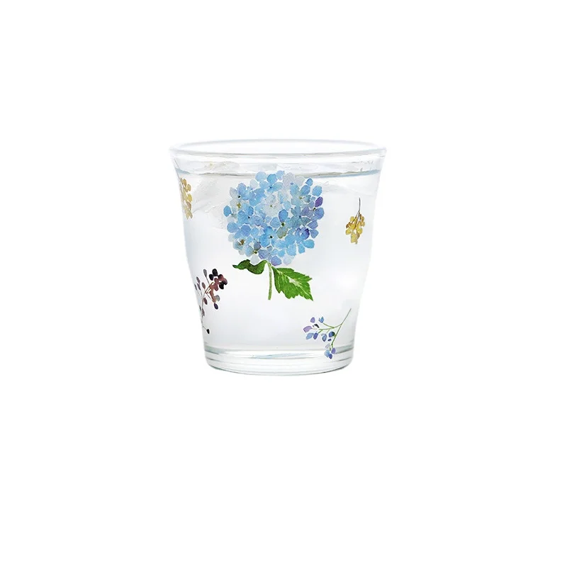 

Heat-Resistant Glass Water Cup Household Little Daisy Tea Cup Milky Tea Cup Wine Cool Drinks Cup Fresh Cup