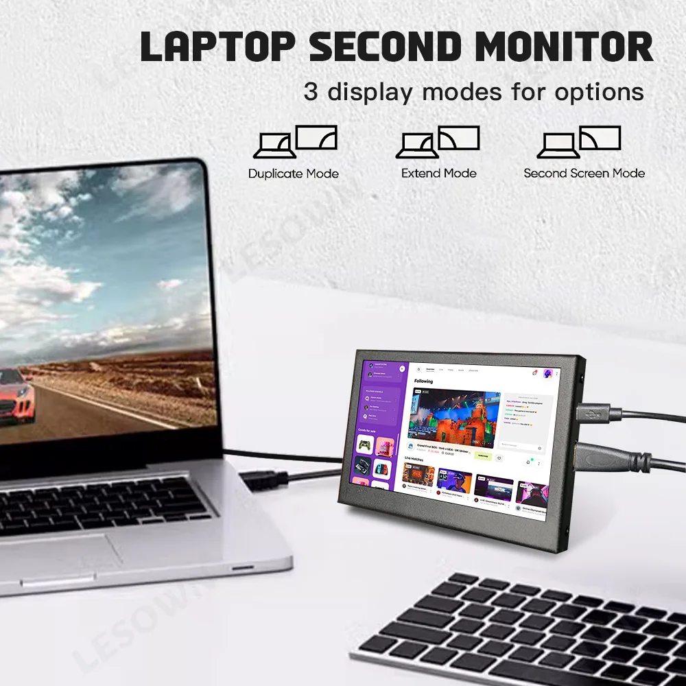 LESOWN 4.3 Inch Touch mini Monitor 800x480 Auxiliary Screen Portable Media Players Small Camera Video Field Monitor for TV Box