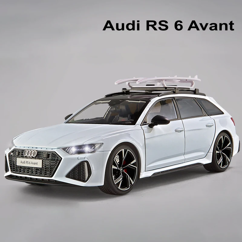 1/18 Audi RS6 Avant Station Wagon Legering Model Auto Diecasts Metalen Sportwagen Voertuigen Model Geluid Licht Simulatie Kinderen Speelgoed gift