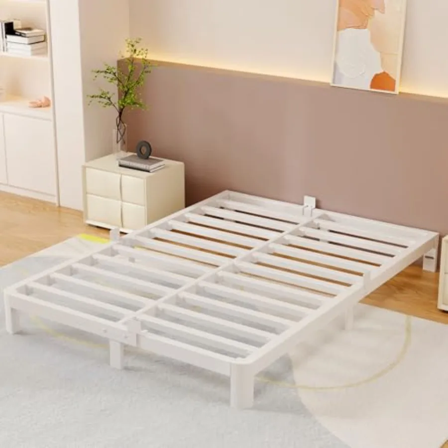 

6 Inch Queen Bed Frame with Metal Baffles Heavy Duty Steel Platform Bed Frame Queen Size Baby and Pet Friendly No Box Spring Ne