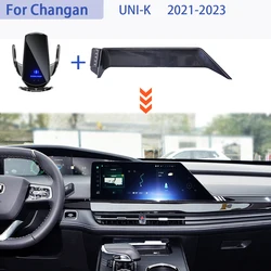 Car Phone Holder For Changan UNI-K Unik 2022 2023 Screen Fixed Navigation Bracket Base Wireless Charging Stand Car Accessories