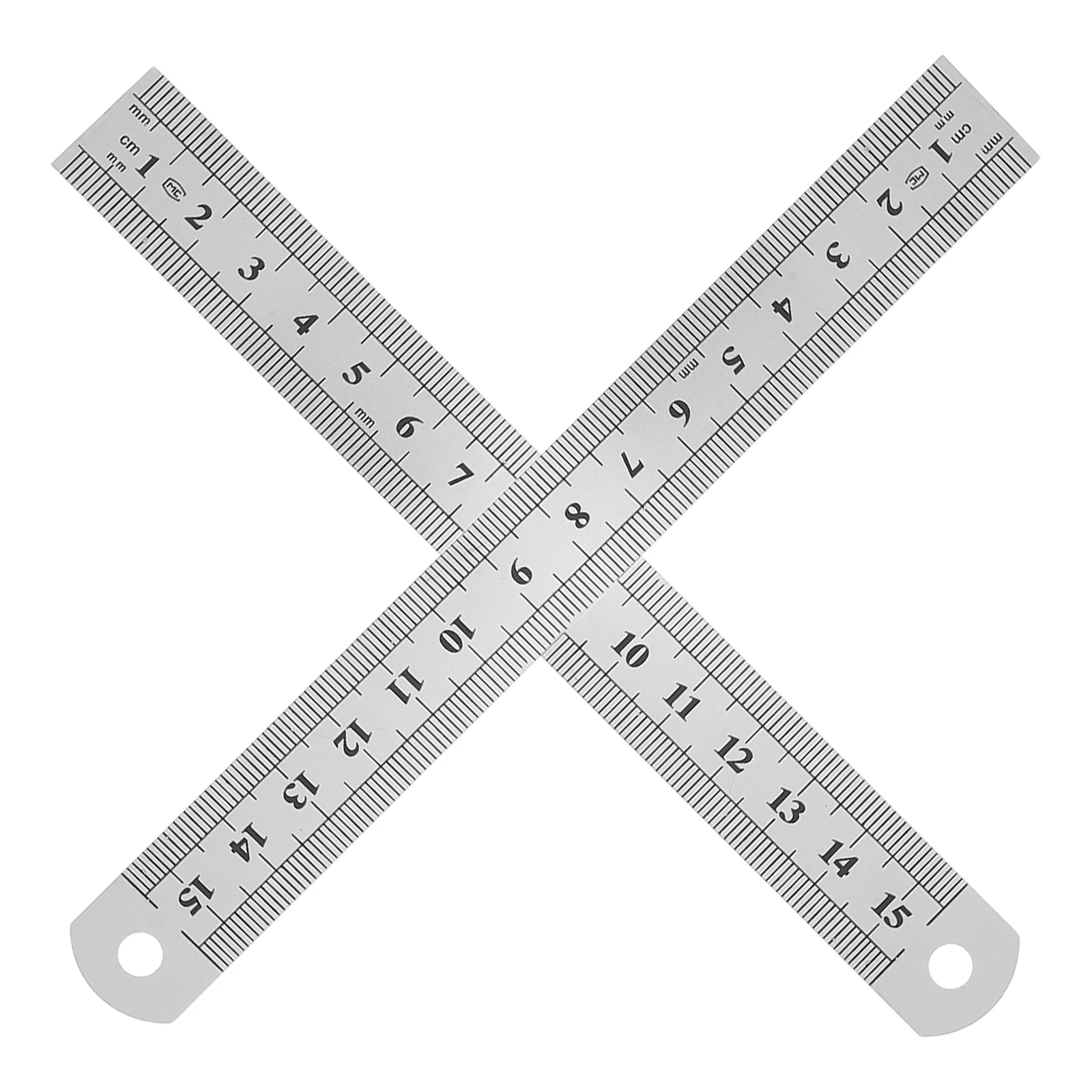 

2pcs Stainless Steel Ruler 15Cm Precision Measuring Dual Scale Metric Imperial Durable Straight Edge For Office