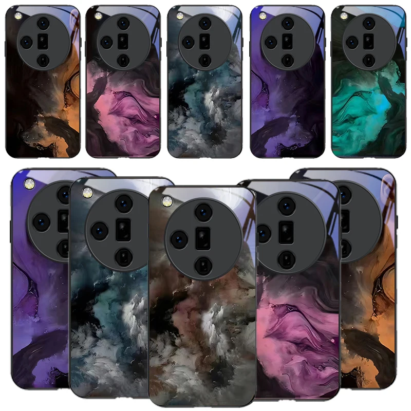 The Silence of Burning For Oppo Find F25 Pro/F23/F11/X5 Pro/X5 X3 X2 Lite/X8 Pro/X7 Ultra/X3 Neo/X8 Pro Black Glass Phone Case