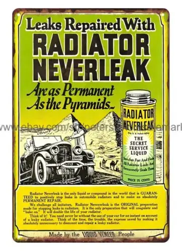 leaks repaired with radiator neverleak metal tin sign hanging wall decor sign