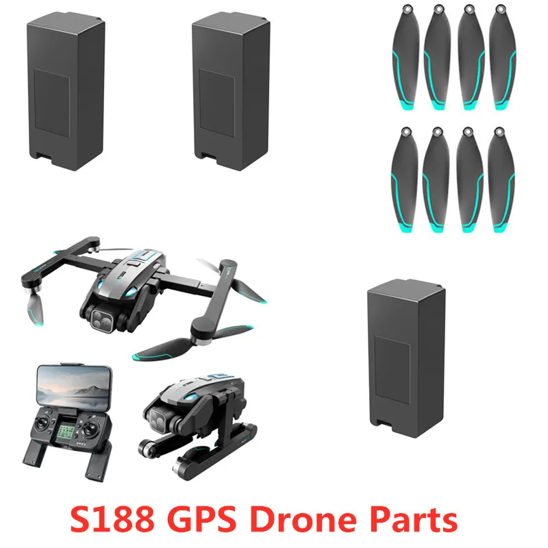 

S188 GPS Drone Battery Blades S188 GPS RC Drone 7.4V 1600mAH battery/Propeller for S188 Brushless RC Drone Accessories Battery