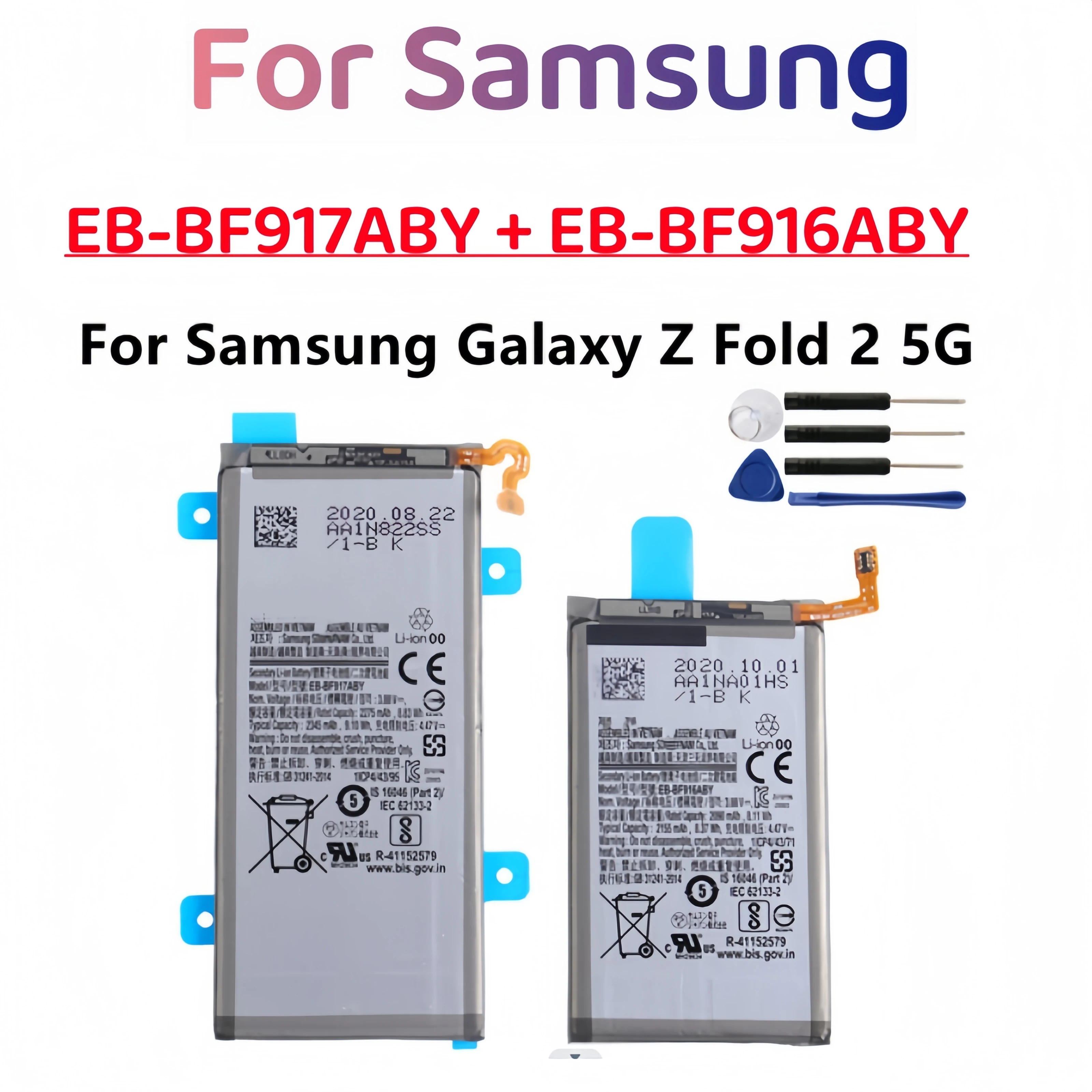 EB-BF916ABY EB-BF917ABY Battery For Samsung Galaxy Z Fold 2 5G F916 F917 SM-F916U1 + Free Tools