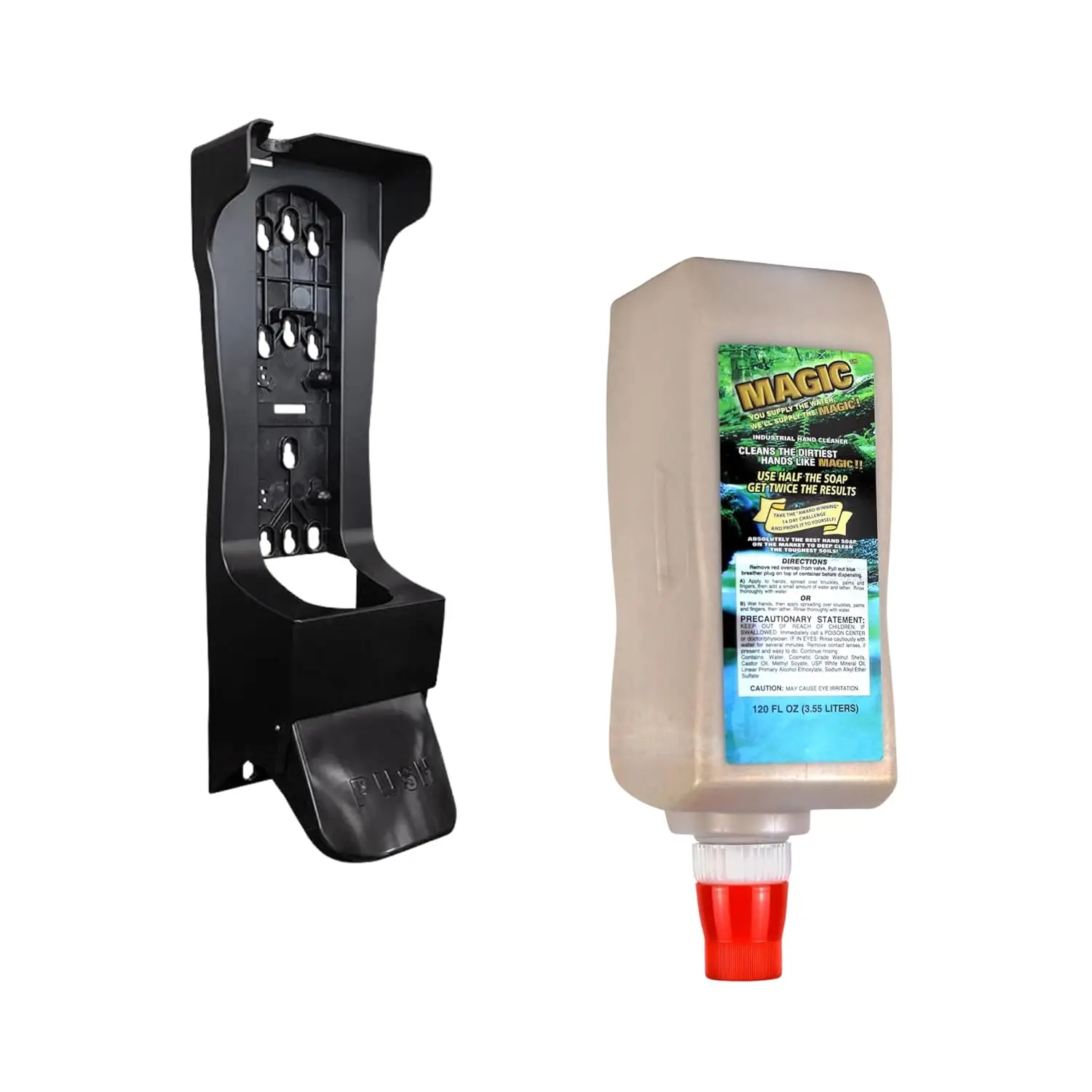 

Industrial Hand Soap & Wall Dispenser Bundle - 3.55L, Walnut Scrubbers, Removes Grease & Grime