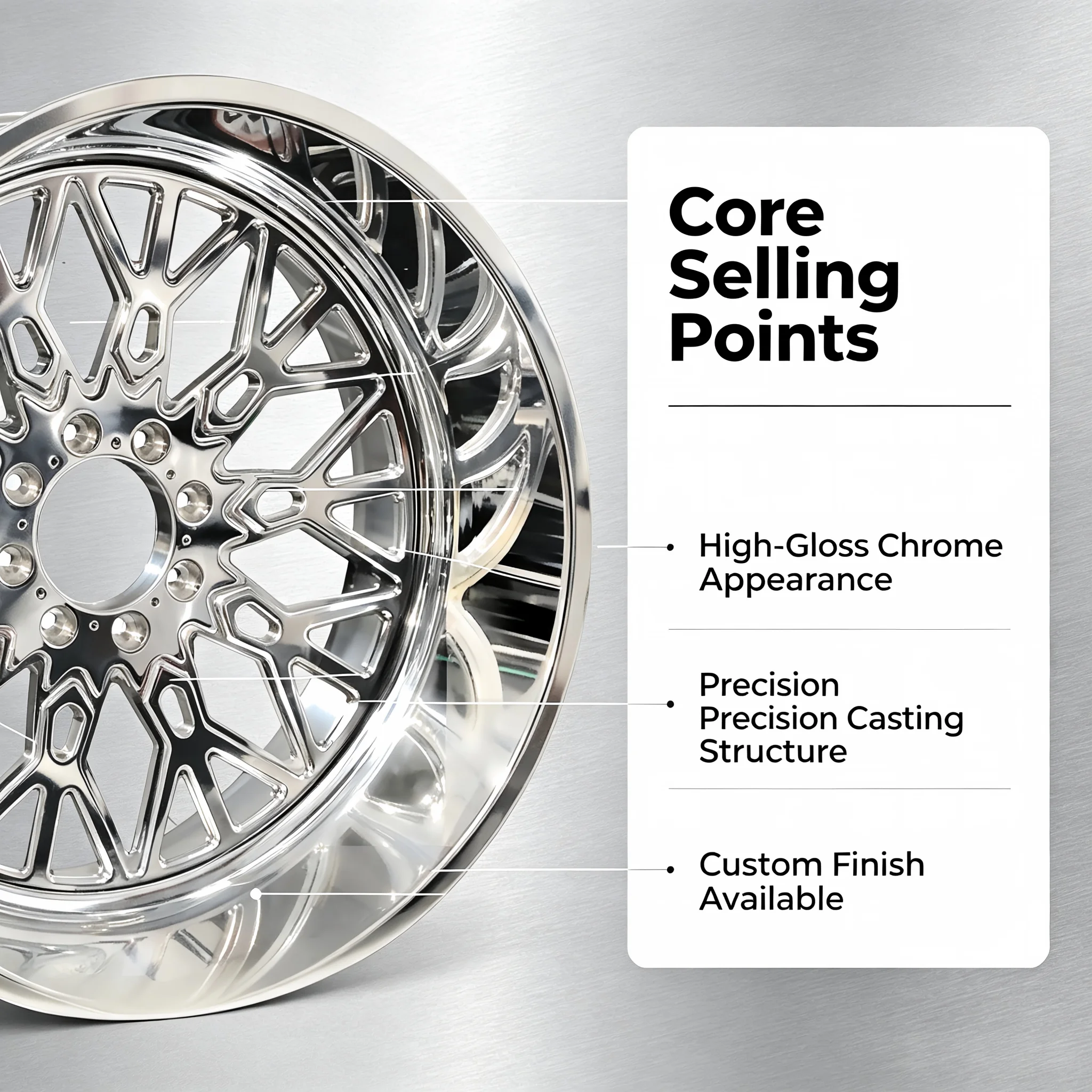 New Polished Deep Lip KG1 Victor Chrome Forged Mesh Design Aluminium Alloy Truck Wheel 21