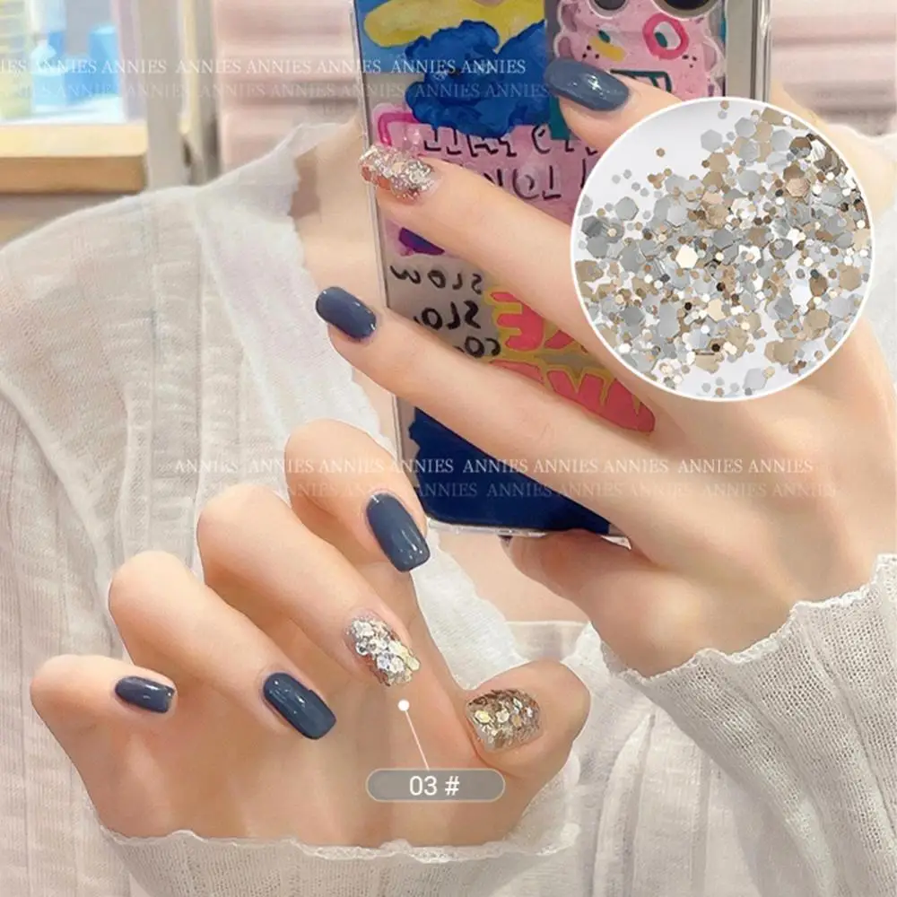 1jar Mix Farbe blau weiß Pailletten für Nail Art Meerjungfrau Nagel Glitter Flocken Sechseck Paille tte glänzenden Spiegel Pailletten Zubehör