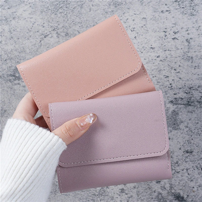 Portafoglio corto da donna Multi-card Bag Mini Pouch Fashion Simple Three Fold Short Clip portafoglio femminile portamonete da donna portatile