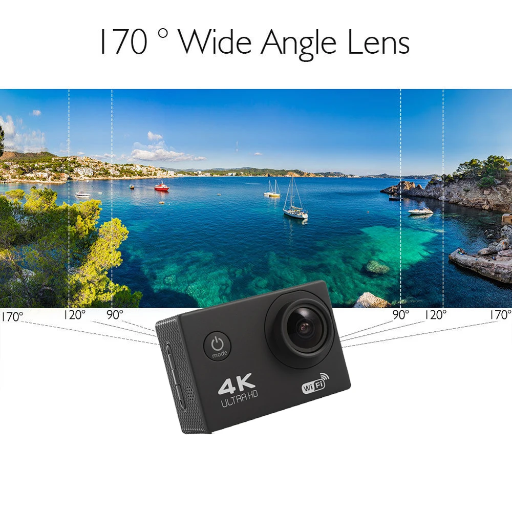 Action Camera 4K/30fps WiFi telecamera da 2.0 pollici videocamere sportive impermeabili telecomando Mini telecamera esterna