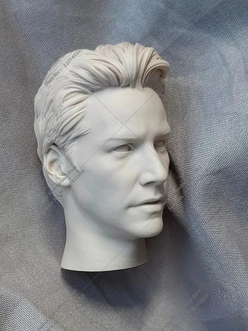 Unpainted 1/6 Scale Makeup Practice White Model Constantine Keanu Reeves Head Sculpt Model for 12 inches Male Action Figure