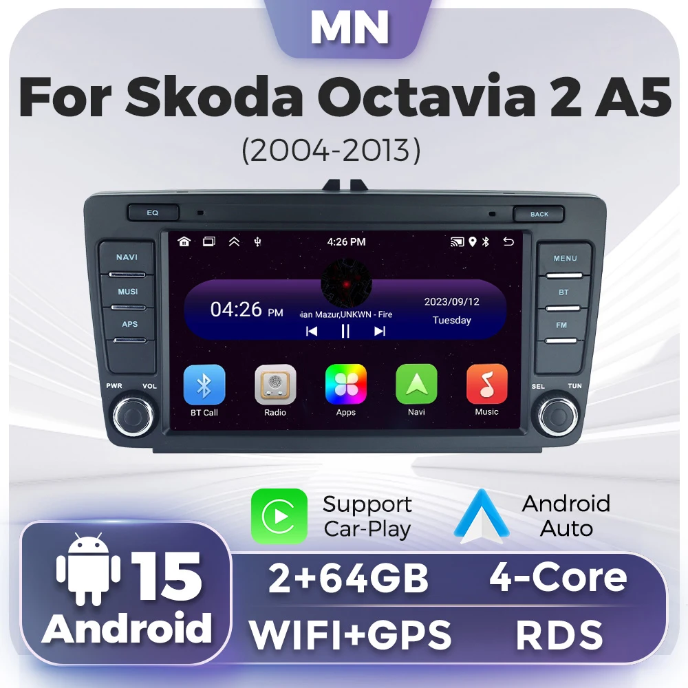 

Автомобильная магнитола Navifly 8 дюймов IPS Android для Skoda Octavia 2 A5 2004-2013, мультимедийный видеоплеер, GPS-стереосистема, Carplay, 2Din головное устройство