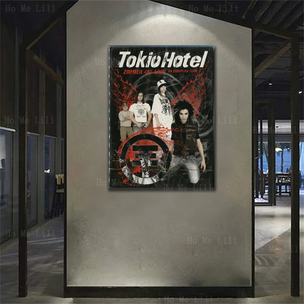 Rock And Roll Band Tokio Hotel On European Tour Poster Canvas Wall Art Painting